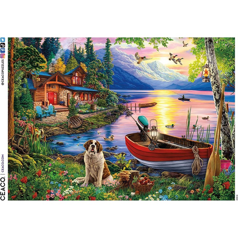 Weekend Retreat Collection - Lakeside Cabin - 1000 Piece Jigsaw Puzzle $24.43 Jigsaw Puzzles