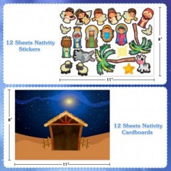 Nativity Stickers 24 Sheets Make a Nativity Scene Sticker Funny Christmas Crafts for Religious Party Favor Nativity Scene Par...