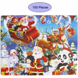 100 Piece Wooden Jigsaw Puzzle Merry Christmas Xmas Santa Claus Early Childhood Education Puzzle Wooden Cartoon Toys $15.59 J...