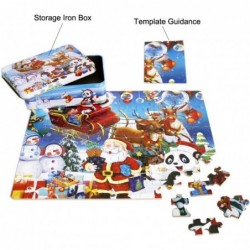 100 Piece Wooden Jigsaw Puzzle Merry Christmas Xmas Santa Claus Early Childhood Education Puzzle Wooden Cartoon Toys $15.59 J...