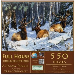 Full House Three Kings Two Jacks 550 pc Jigsaw Puzzle by SunsOut $33.90 Jigsaw Puzzles