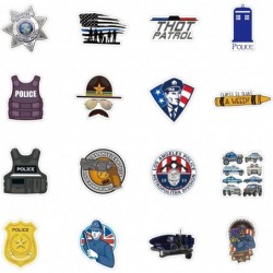 52Pcs Police Officer Badge Name Tag Stickers Pack Funny Cool Vinyl Waterproof Sticker Decals for Water Bottle Skateboard Lapt...