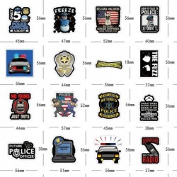 52Pcs Police Officer Badge Name Tag Stickers Pack Funny Cool Vinyl Waterproof Sticker Decals for Water Bottle Skateboard Lapt...