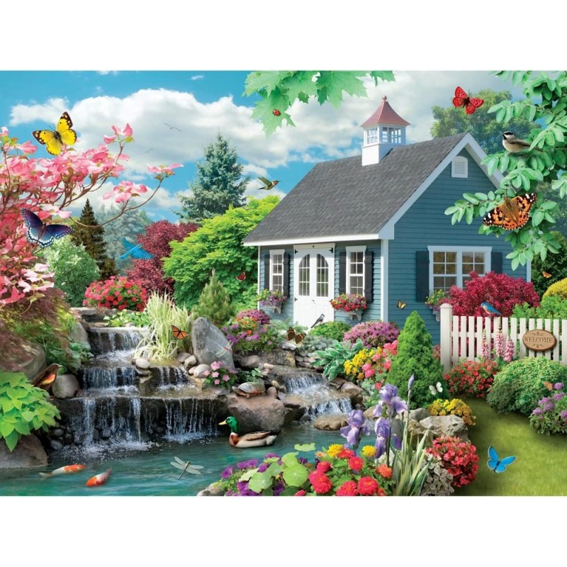 1000 Piece Jigsaw Puzzle for Adults - Dream Landscape – Puzzle Measures 20” x 27” 1000 pc Spring Scene Flower Garden Stream N...