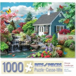 1000 Piece Jigsaw Puzzle for Adults - Dream Landscape – Puzzle Measures 20” x 27” 1000 pc Spring Scene Flower Garden Stream N...