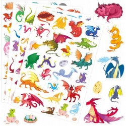 Dragon Stickers 530 Counts Cute Cartoon Dragon Adhesive Sticker for Water Bottles Art Toys Crafts Kids Boys Toddlers Invitati...