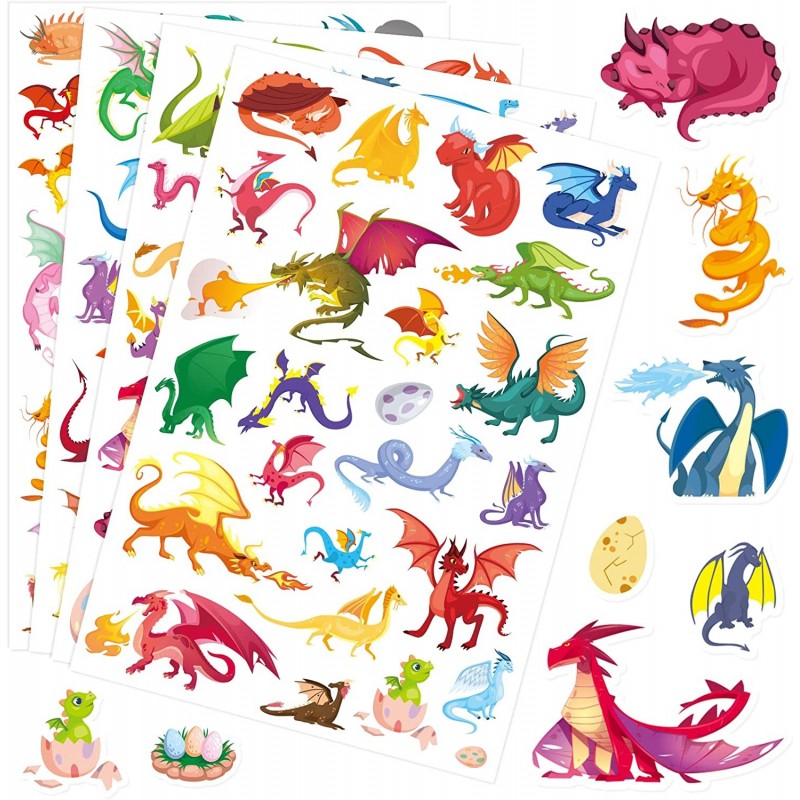 Dragon Stickers 530 Counts Cute Cartoon Dragon Adhesive Sticker for Water Bottles Art Toys Crafts Kids Boys Toddlers Invitati...