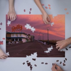 Rehoboth Beach Delaware Dolle's and Sunset (1000 Piece Puzzle Size 19x27 Challenging Jigsaw Puzzle for Adults and Family Made...