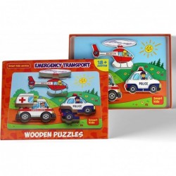 Wooden Jigsaw Puzzles for Toddlers 18 Months+ Old Boys Girls Educational Toys Toddler Puzzles Transport Set Gift Box $17.21 J...