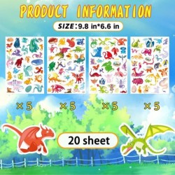 Dragon Stickers 530 Counts Cute Cartoon Dragon Adhesive Sticker for Water Bottles Art Toys Crafts Kids Boys Toddlers Invitati...