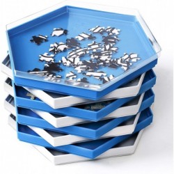 Becko Stackable Puzzle Sorting Trays Jigsaw Puzzle Sorters with Lid Puzzle Accessory for Puzzles Up to 1500 Pieces 8 Hexagona...