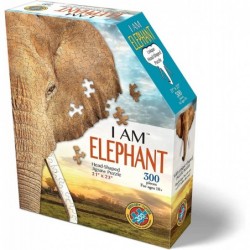 ELEPHANT 300 Piece Jigsaw Puzzle For Ages 10 and up - 6017 - Unique-Shaped Border Challenging Random Cut Deluxe Five-Sided Bo...