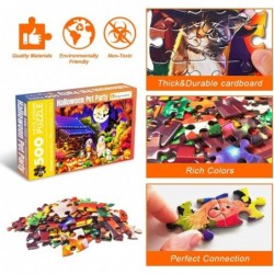 500 Piece Puzzles for Adults Halloween Holiday Dog Puppy Jigsaw Puzzles 500 Pieces Family Decorations Unique Birthday Present...