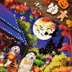 500 Piece Puzzles for Adults Halloween Holiday Dog Puppy Jigsaw Puzzles 500 Pieces Family Decorations Unique Birthday Present...