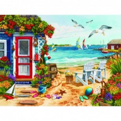 Beach Summer Cottage 1000 pc Jigsaw Puzzle by SunsOut $36.22 Jigsaw Puzzles