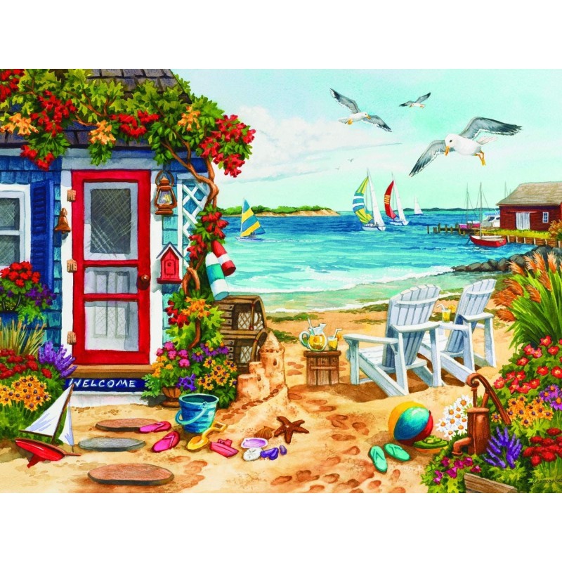 Beach Summer Cottage 1000 pc Jigsaw Puzzle by SunsOut $36.22 Jigsaw Puzzles