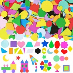 1035 Pcs 15 Colors 3 Sizes 22 Shape Bulk Foam Stickers Self-Adhesive Foam Geometry Shapes Stickers Assortment Craft Supplies ...