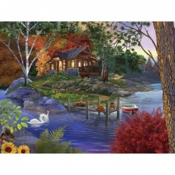 550 Piece Puzzle for Adults Chris Bigelow Memory Lake 24x18 inch Jigsaw from The Camping Collection $22.88 Jigsaw Puzzles