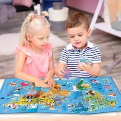 World Map Puzzle for Kids Magnetic World Map Puzzle Magnet Jigsaw Puzzle for Kids Ages 4-8 Learning Educational Toys Homescho...