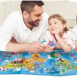 World Map Puzzle for Kids Magnetic World Map Puzzle Magnet Jigsaw Puzzle for Kids Ages 4-8 Learning Educational Toys Homescho...