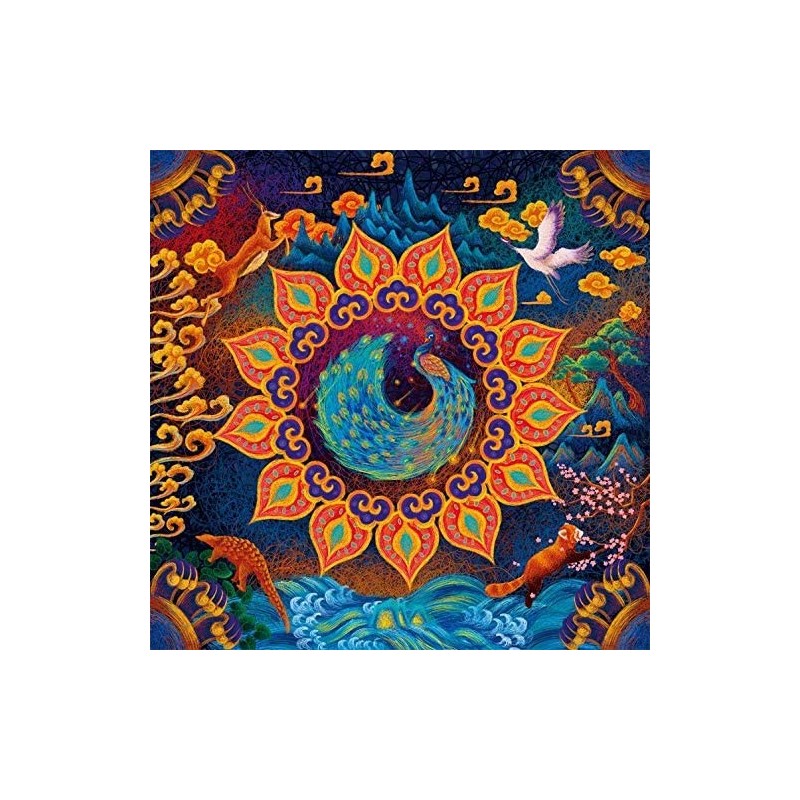 Huaxia Creature Puzzle A Peacock in His Pride Round Large Paper Puzzle 1000 Pieces Jigsaw Puzzle Kids Adult Difficult and Cha...