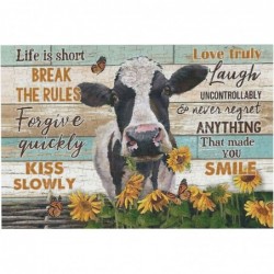 Cow Sunflower Fashion Puzzle Cow Wooden Jigsaw Puzzles for Adult Teenagers Leisure Fun Game Toy Suitable for Family Friends D...