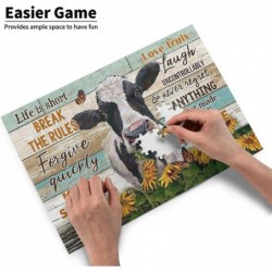 Cow Sunflower Fashion Puzzle Cow Wooden Jigsaw Puzzles for Adult Teenagers Leisure Fun Game Toy Suitable for Family Friends D...