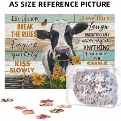 Cow Sunflower Fashion Puzzle Cow Wooden Jigsaw Puzzles for Adult Teenagers Leisure Fun Game Toy Suitable for Family Friends D...