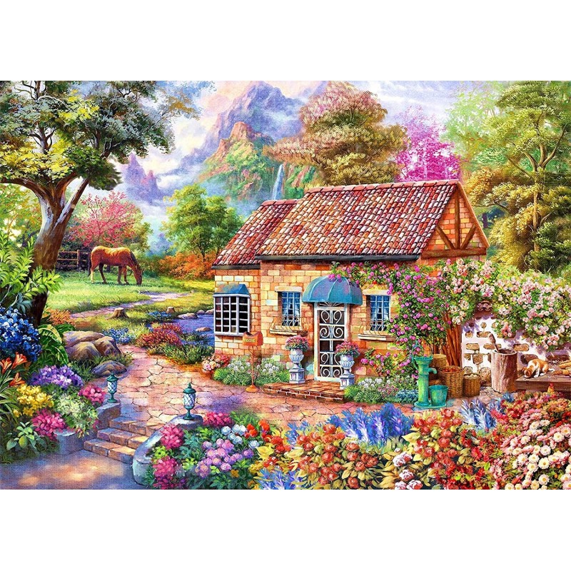 1000 Piece Adult Puzzles Home Sweet Landscape Style 27.6"x 19.7" Jigsaw Puzzles for Adults Kids Puzzles 1000 Piece Game Toys ...