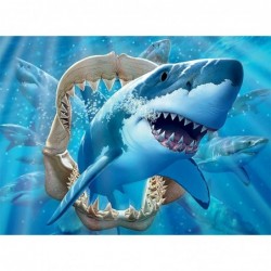 Undersea Glow in The Dark - Great White Delight Glow in The Dark Kids -100 Piece Jigsaw Puzzle $16.74 Jigsaw Puzzles