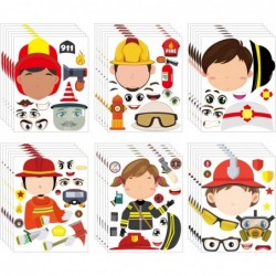 36Pcs Firefighter Sticker Make a Face Stickers Fireman Birthday Party Supplies Baby Shower Party Favors Party Decorations Roo...