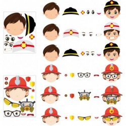 36Pcs Firefighter Sticker Make a Face Stickers Fireman Birthday Party Supplies Baby Shower Party Favors Party Decorations Roo...