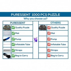 PURESSENT-Jigsaw Puzzles 1000 Pieces for Adults and Children Set-Contains 1500 Piece Foam Roll up Mat Portable Storage Bag an...