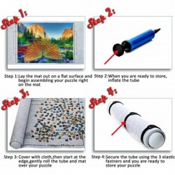 PURESSENT-Jigsaw Puzzles 1000 Pieces for Adults and Children Set-Contains 1500 Piece Foam Roll up Mat Portable Storage Bag an...