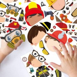 36Pcs Firefighter Sticker Make a Face Stickers Fireman Birthday Party Supplies Baby Shower Party Favors Party Decorations Roo...