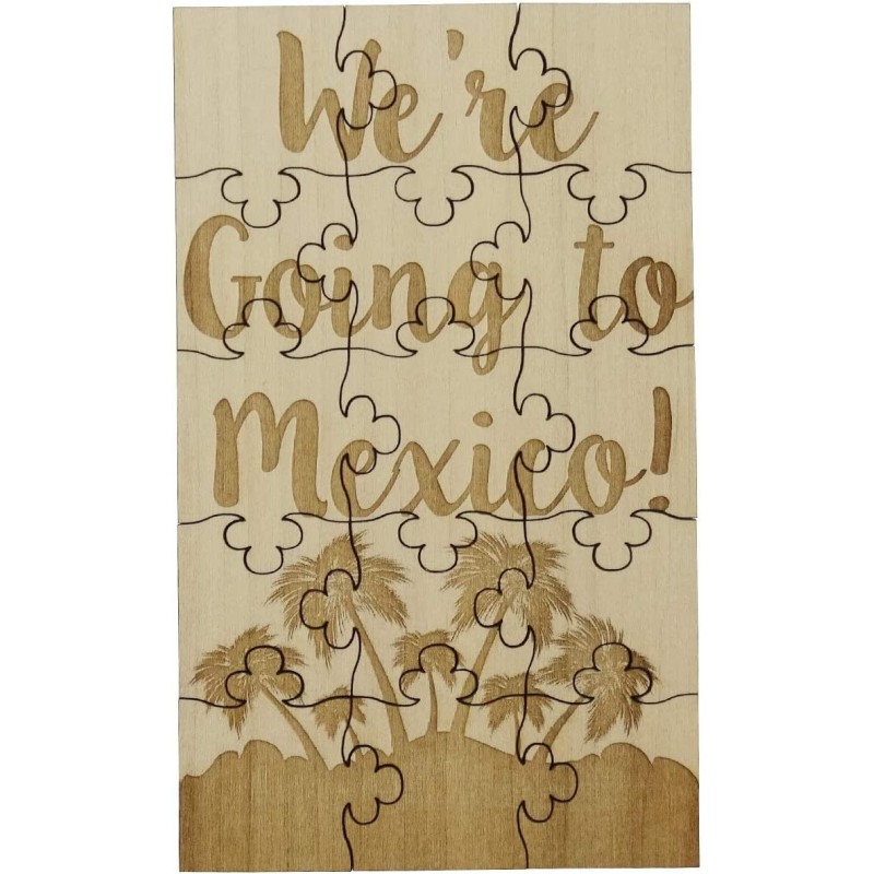 We're Going to Mexico - 15 Piece Basswood Jigsaw Puzzle Surprise Vacation Reveal $25.42 Jigsaw Puzzles