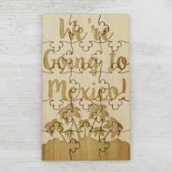 We're Going to Mexico - 15 Piece Basswood Jigsaw Puzzle Surprise Vacation Reveal $25.42 Jigsaw Puzzles