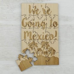 We're Going to Mexico - 15 Piece Basswood Jigsaw Puzzle Surprise Vacation Reveal $25.42 Jigsaw Puzzles