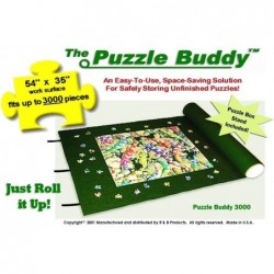 Puzzle Buddy:Roll Up Felt Mat | Securely Store Transport Unfinished Puzzles (Includes Box Stand) Perfect for Grandparents Gra...