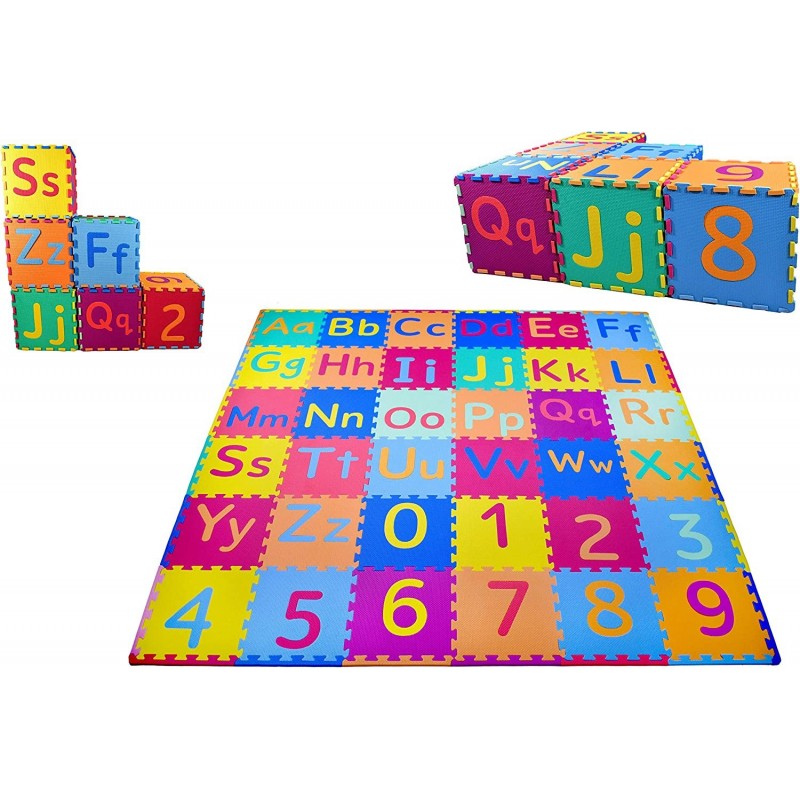 Soft & Safe Non-Toxic Children’s Interlocking Multicolor Exercise Puzzle Educational ABC Alphabet EVA Play Foam Mat for Kid’s...