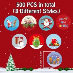 500 PCS Christmas Stickers Labels Roll Self-Adhesive Christmas Stickers for Gifts Crafts Envelopes Christmas Tags for Party D...