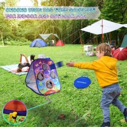 3in1 Bean Bag Toss Game 1 Collapsible Cornhole & Dart Board 8 Bean Bags 8 Sticky Balls 4 Anchors Portable for Party Carnival ...