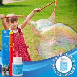 Giant Bubble Wands & Bubble Mix for 2 Gallons of Big Bubble Solution | Kids' Giant Bubbles Maker for Gigantic Bubbles $27.11 ...