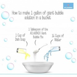 Giant Bubble Wands & Bubble Mix for 2 Gallons of Big Bubble Solution | Kids' Giant Bubbles Maker for Gigantic Bubbles $27.11 ...