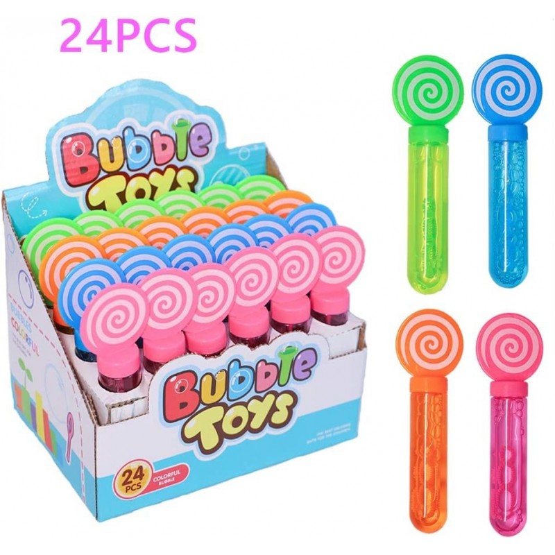 Small Bubbles for Kids 4 Colors Bubble Wand 24 pcs Party Favors Birthday Gift Celebration Toy $20.64 Bubble Blowing Products