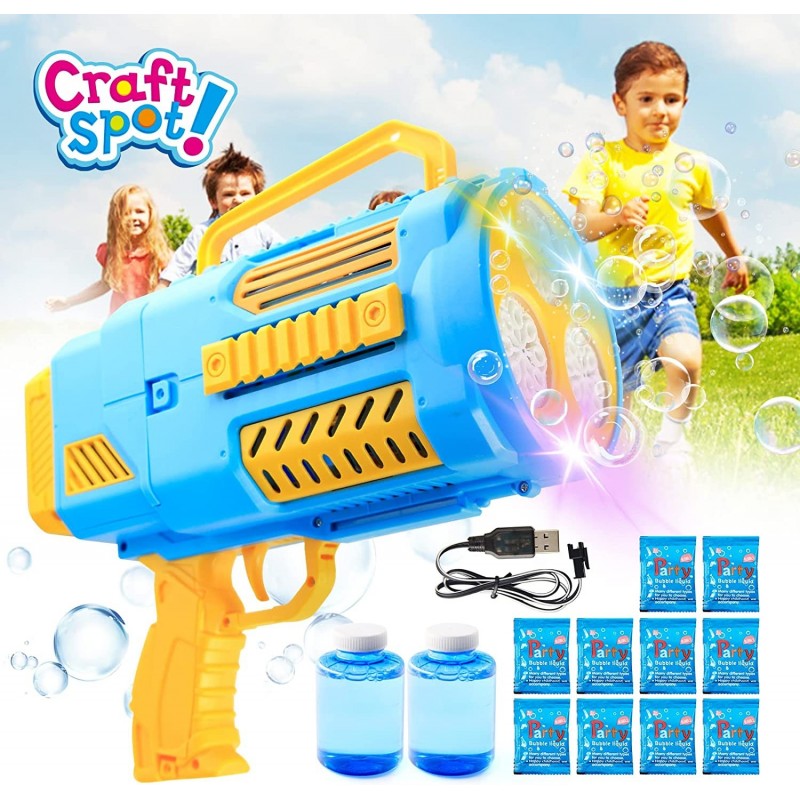 2022 Automatic Continuous Bubble Machine Gun Rechargeable Bubble Maker with LED Light Bubble Gun with Lights for Wedding Summ...