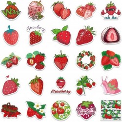 50Pcs Strawberry Stickers for Kids Girls Teens Cartoon Cute Strawberry Reward Sticker DIY Decoration Guitar Water Cup Phone J...