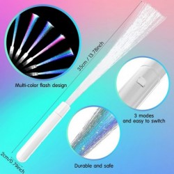 Pieces Fiber Optic Wand Glow Fiber Wands Flashing LED Light Fairy Stick Toy Wands Battery Operated Glow Sticks Fun Light up B...