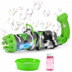 Bubble Machine Automatic Bubble Maker Toy with Fan & Bubble Solution 8 Hole Cool Electric Bubble Toys Summer Outdoor Indoor P...