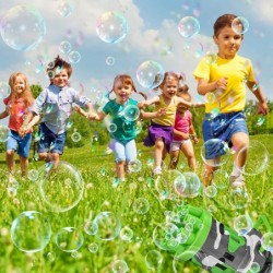 Bubble Machine Automatic Bubble Maker Toy with Fan & Bubble Solution 8 Hole Cool Electric Bubble Toys Summer Outdoor Indoor P...